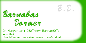 barnabas dormer business card